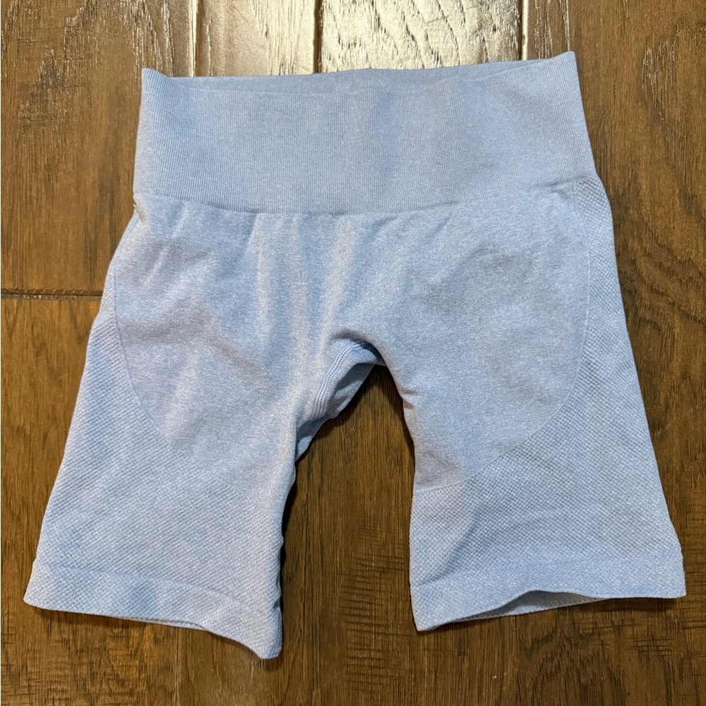 Light Blue High-Waisted Biker Shorts